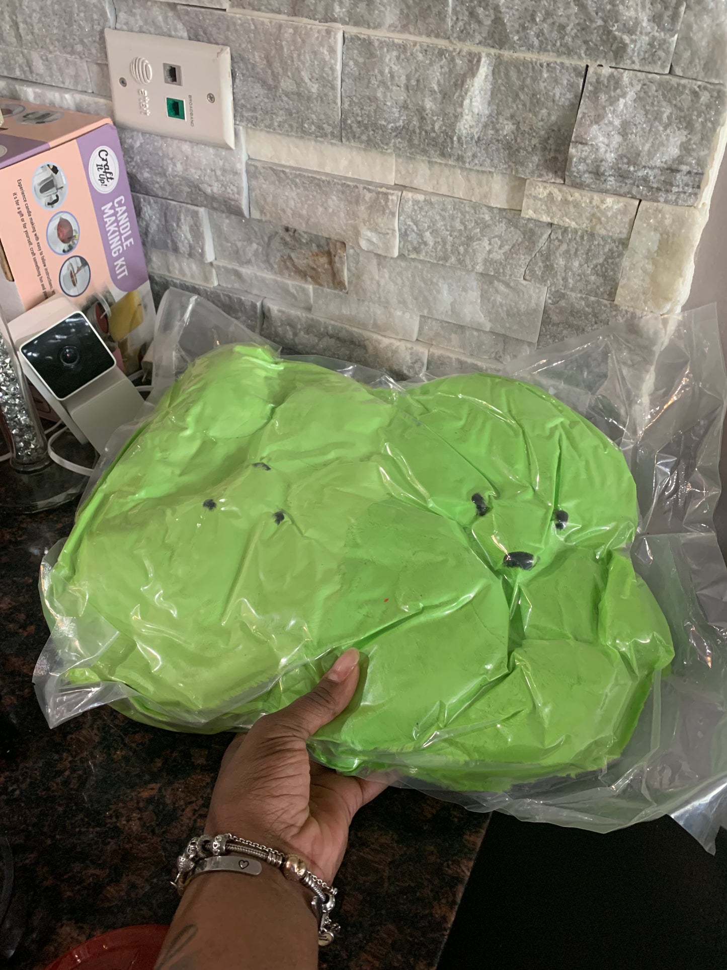 Green Teddy Bear Plush shoes