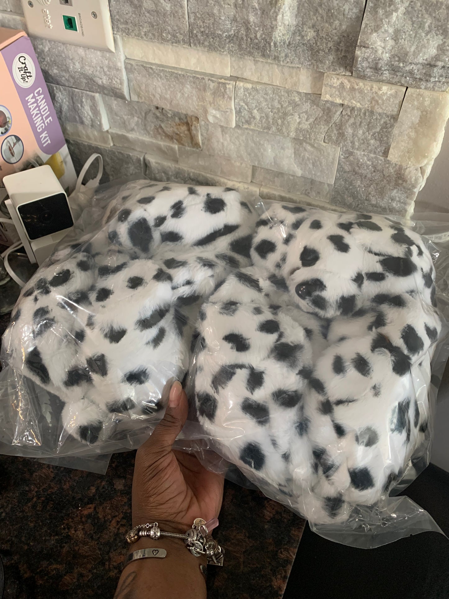 Dalmatian Teddy Bear Plush shoes