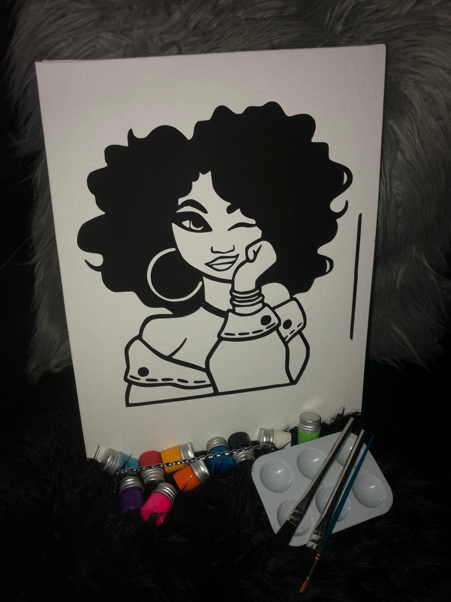 Pretty Lady w/Attitude Canvas paint set