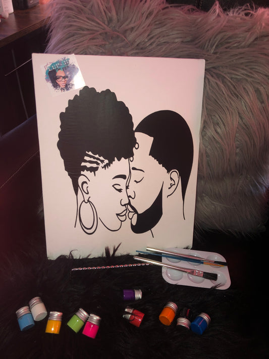 Kissing Couple sip & paint set